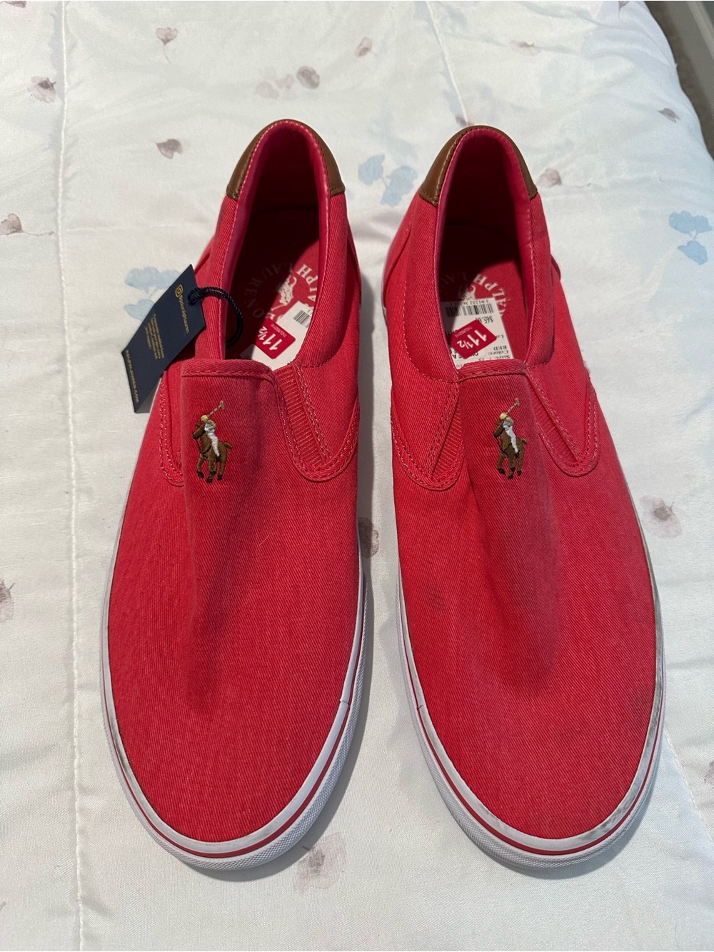 Polo by Ralph Lauren Red Slip-On Canvas Loafers